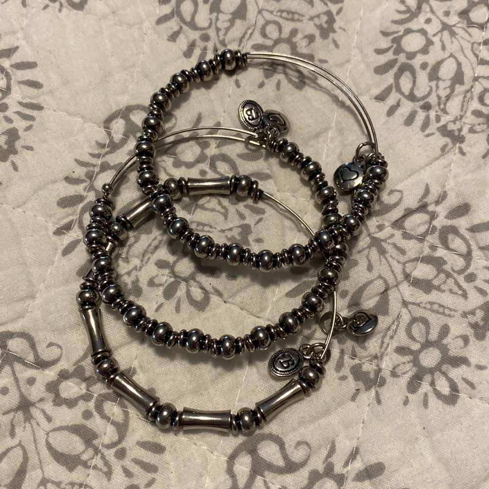 Set of 3 beaded bangles